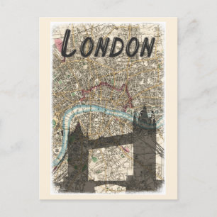 London England Torn Bridge Karta Travel Vykort