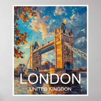London England Torn Bridge Travel Poster