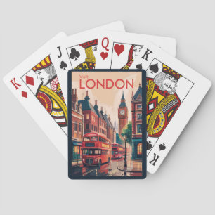 London England Travel Art Vintage Casinokort