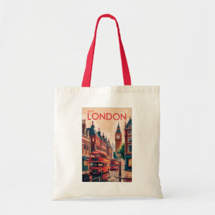 London England Travel Art Vintage Tygkasse