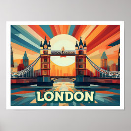 London England Travel konstnärligt färgad Poster