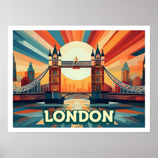 London England Travel konstnärligt färgad Poster (Framsidan)