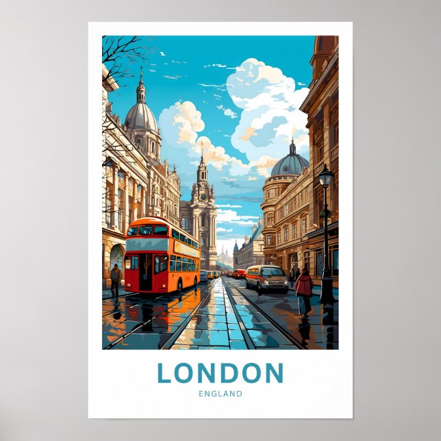 London England Travel Print Poster (Framsidan)
