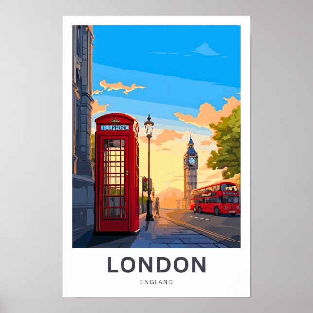 London England Travel Print Poster (Framsidan)