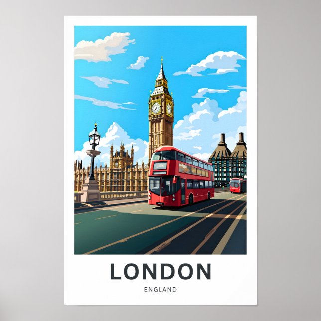 London England Travel Print Poster (Framsidan)