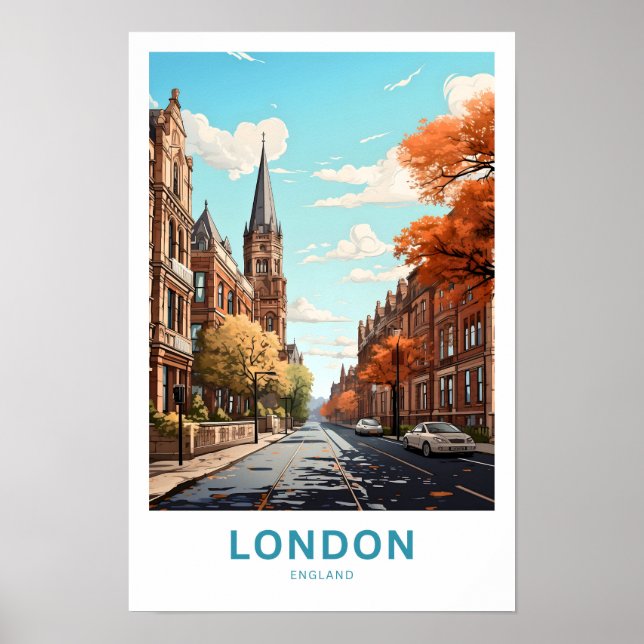 London England Travel Print Poster (Framsidan)