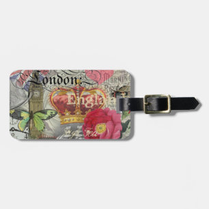 London England Travel Vintage Europe Art Bagagebricka