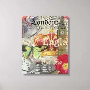 London England Travel Vintage Europe Art Canvastryck