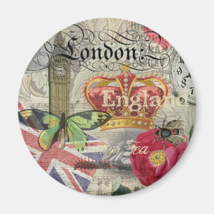 London England Travel Vintage Europe Art Magnet