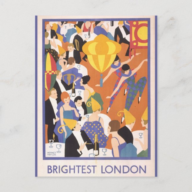 London England Travel Vintage Party Vykort (Framsida)