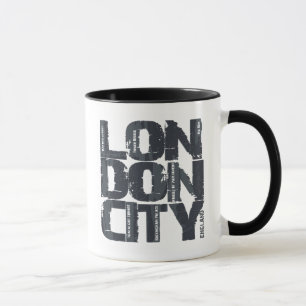 London England typografi Mugg