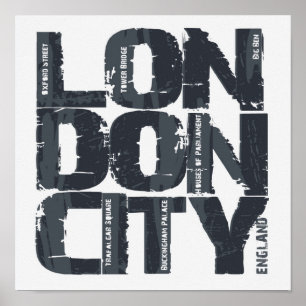 London England typografi Poster