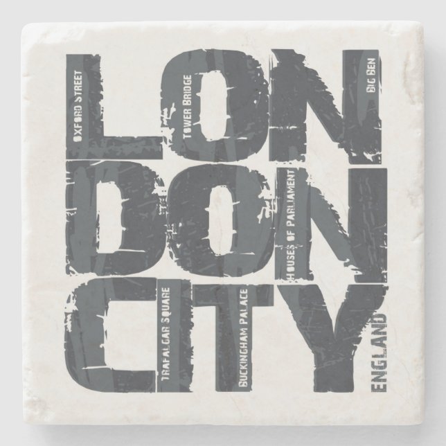 London England typografi Stenunderlägg (Framsidan)