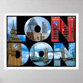London England Typography Travel Poster
