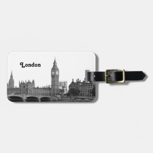 London England UK Skyline Etched Bagagebricka