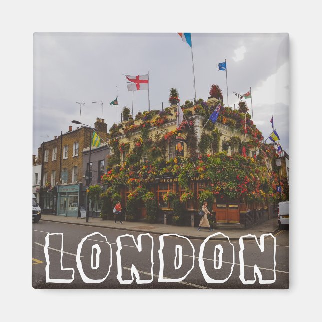 London England Underbar Britain Architecture Pub Magnet (Framsidan)