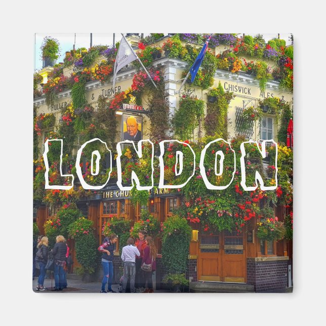 London England Underbar Britain Churchill Arm Magnet (Framsidan)