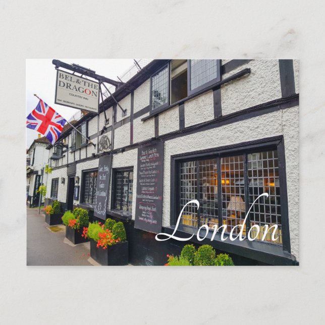 London England Underbar Britain Pub Architecture Vykort (Framsida)