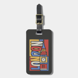 London England vibrerande Handrawn design Bagagebricka