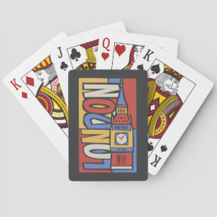 London England   vibrerande Handrawn design Casinokort