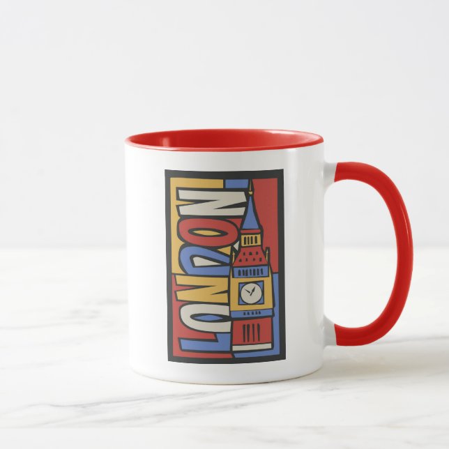 London England | vibrerande Handrawn design Mugg (Höger)