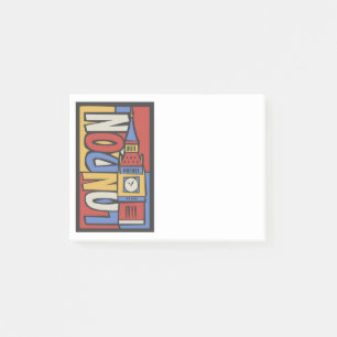 London England vibrerande Handrawn design Post-it Block