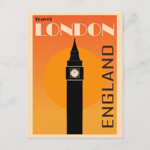 London England Vintage Big Ben Travel Vykort