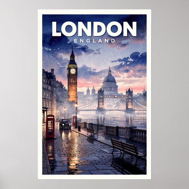London England Vintage Resa Poster (Framsidan)