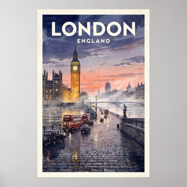 London England Vintage Resa Poster (Framsidan)