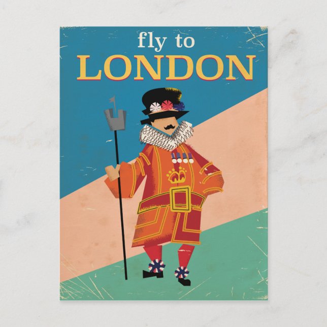 London, England vintage reseplakat Vykort (Framsida)