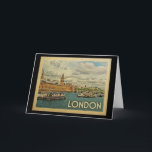 London England vintage resor Kort<br><div class="desc">London design i vintage resorstil som presenterar den Westminster abbeyen på floden Thames för denna roliga England UK plats.</div>