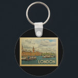 London England Vintage resor Nyckelring<br><div class="desc">London i Vintage resor stil med Westminster Abbey på Thames flod för denna roligt Englands scen i Förenade kungariket.</div>