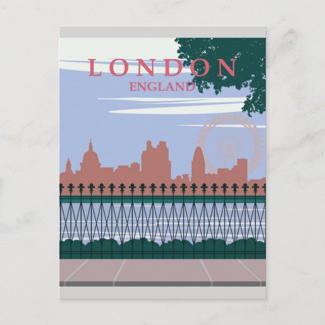 London England Vintage resor Poster Vykort (Framsida)