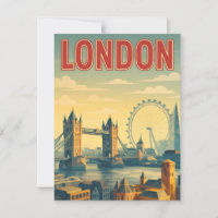 London, England Vintage retro-kort
