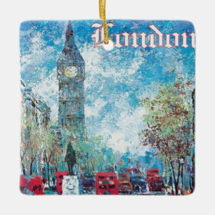 London England Vintage Stil Big Ben Julgransprydnad Keramik