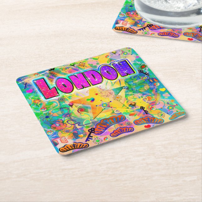 London Epok Klocka Rullande Underlägg Papper Kvadrat (Vinklad)
