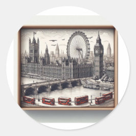 London-etikett Runt Klistermärke