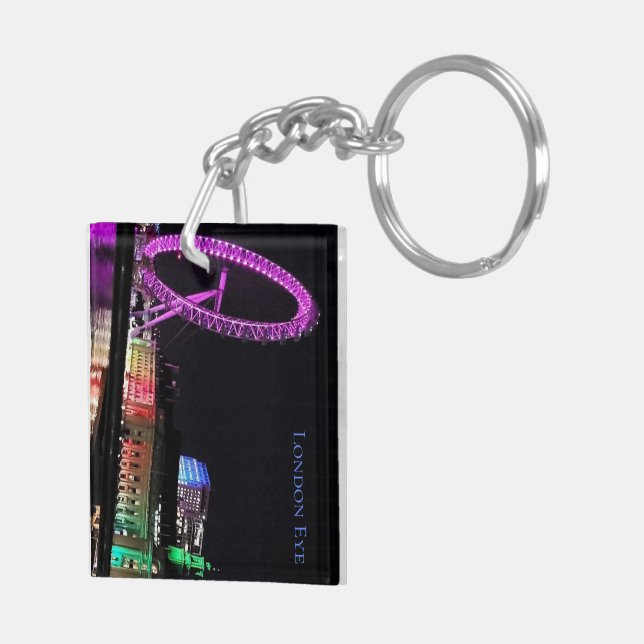 London Eye at Night Acrylic Keychain (Höger Baksida)