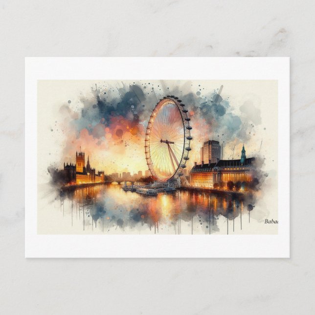 London Eye at Sunset,  Vykort (Framsida)