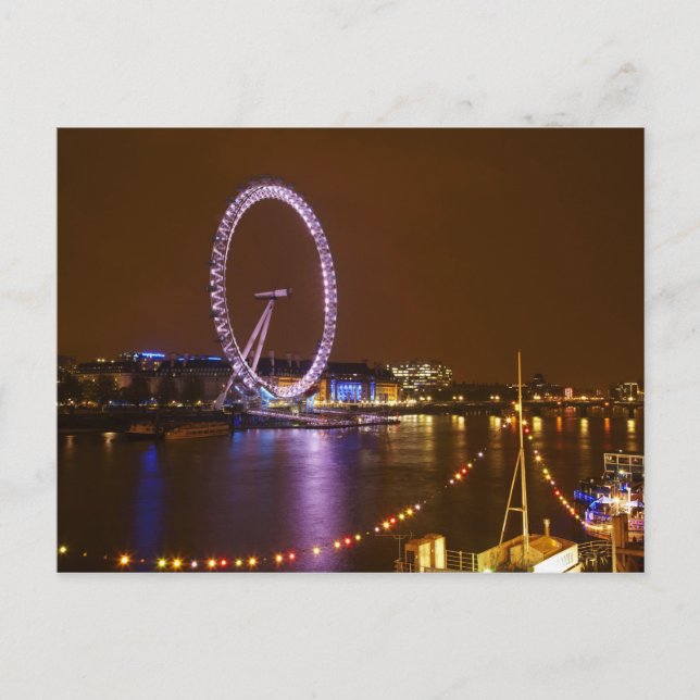London Eye, Themsen och ljus från Vykort (Framsida)