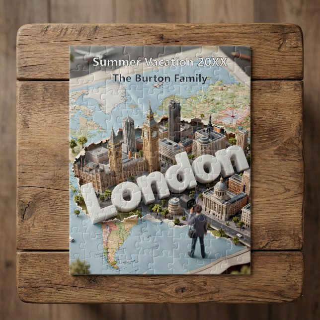 London Family Vacation 3D Travel Trip Souvenir  Pussel (Skapare uppladdad)