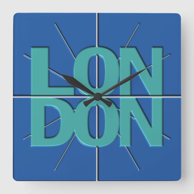 London Finance Timezone Wall Clock Fyrkantig Klocka (Framsida)