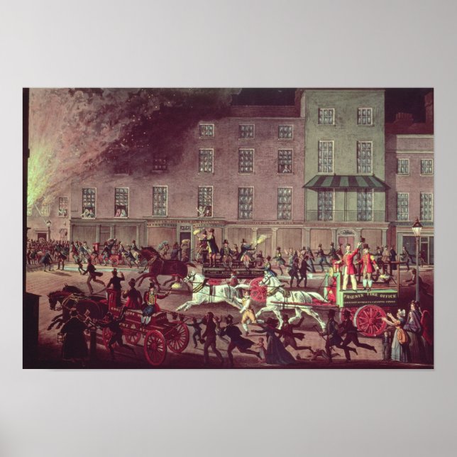 London Fire Engines, graverat av R.G. Reeve Poster (Framsidan)