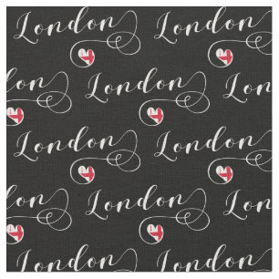 London Flagga Heart, England Tyg