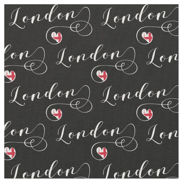 London Flagga Heart, England Tyg (Närbild)