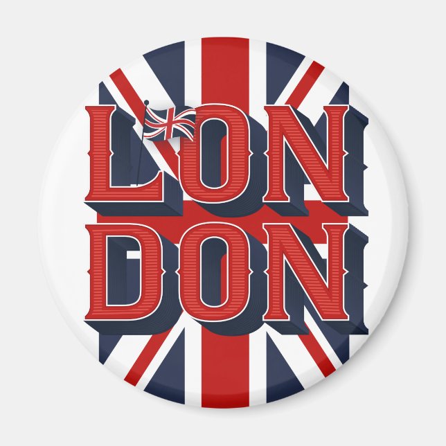 London Flagga Magnet (Framsidan)