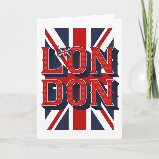 London-Flagga/mappat gratulationskort Helgkort (Framsida)