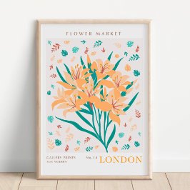 London Flower Market Botanical Poster