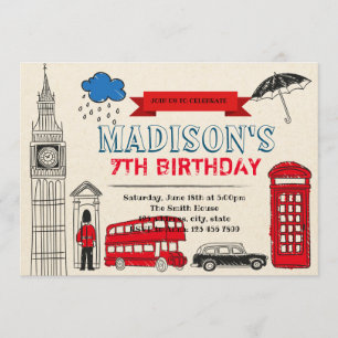 London födelsedagsfest inbjudan
