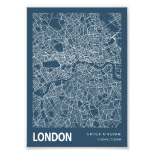 London - Förenade kungariket Blueprint City Karta